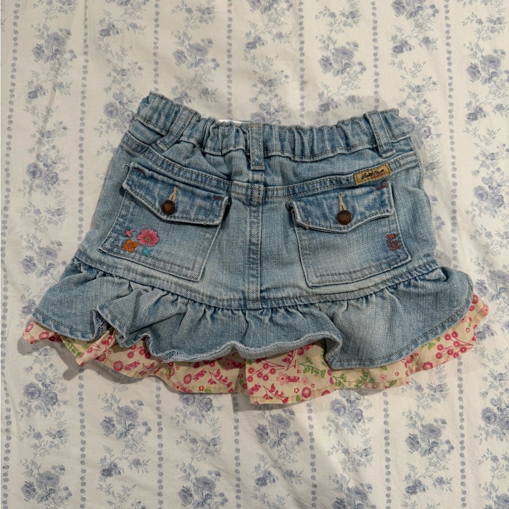 Y2K Ruffle Denim Skirt - Picture 2 of 6